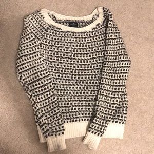 Black and white knitted sweater